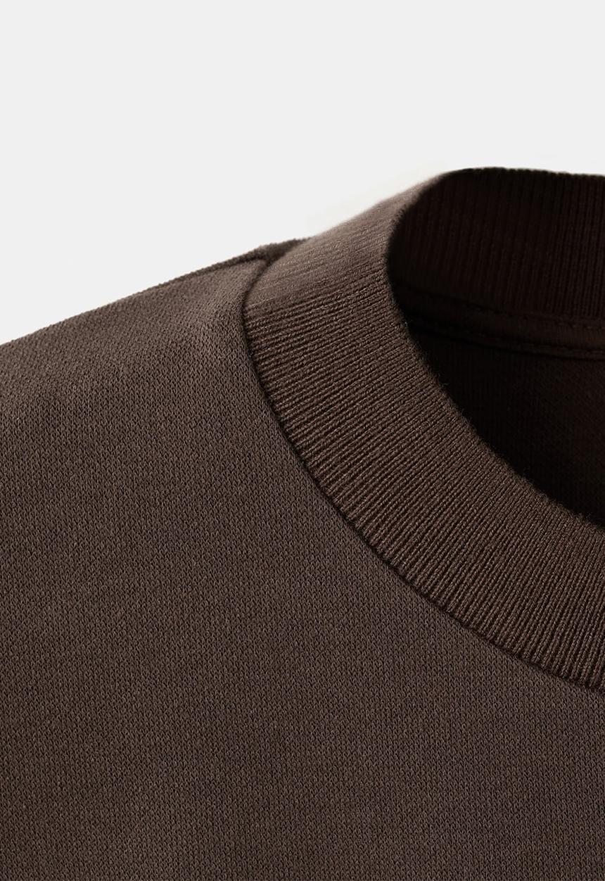 MANGO - Camiseta pico - brown