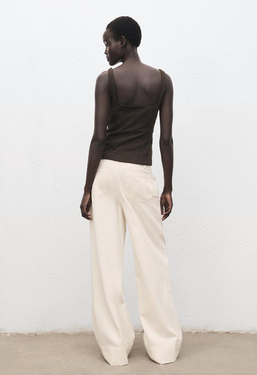 MANGO - Trousers lua -  light beige