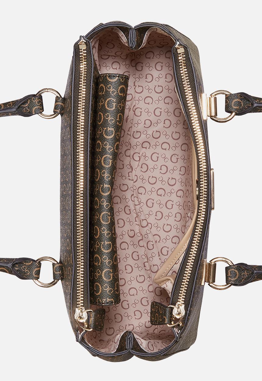 GUESS - Phyllis Satchel Bag- Brown