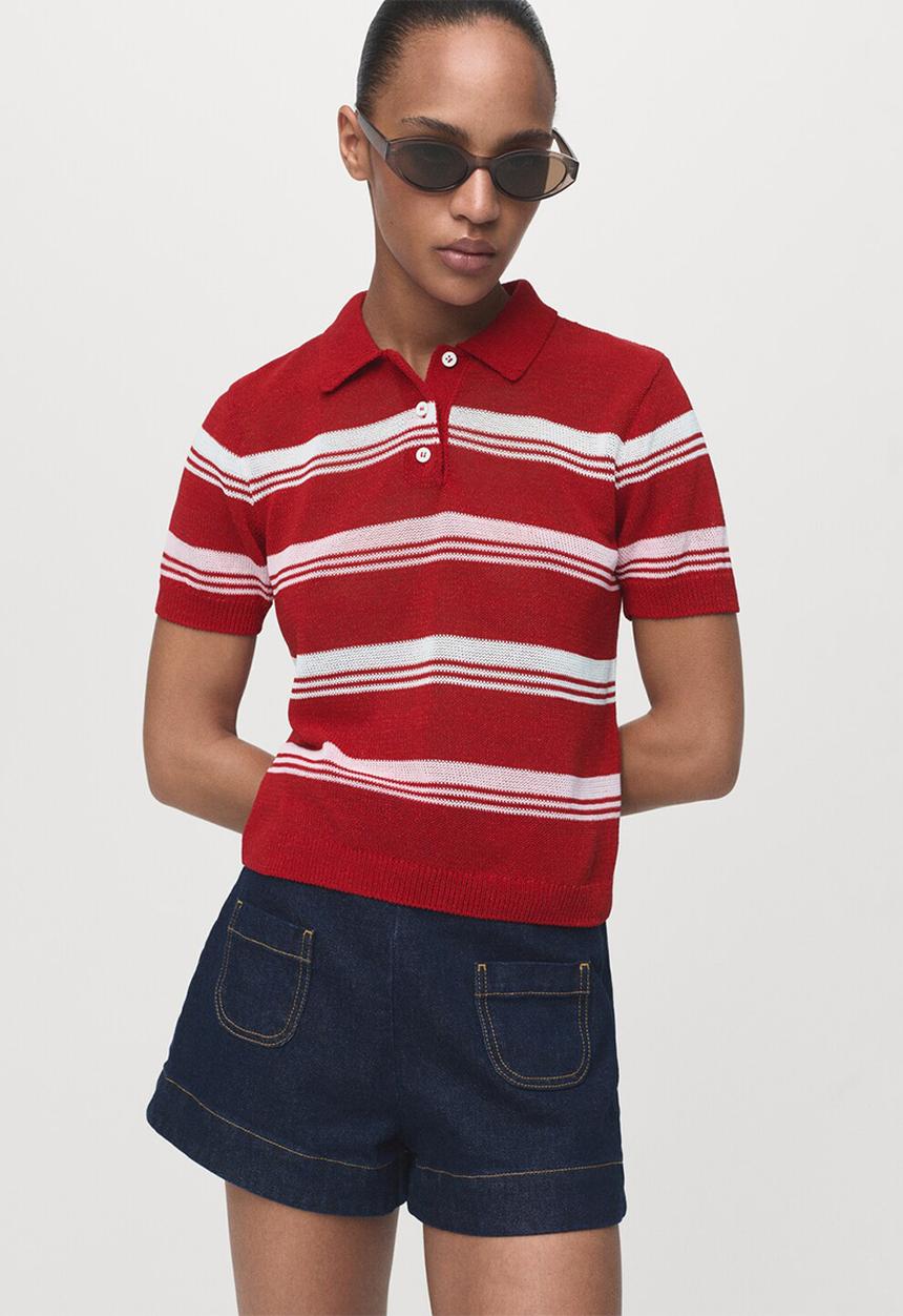 MANGO - Jersey polito - red