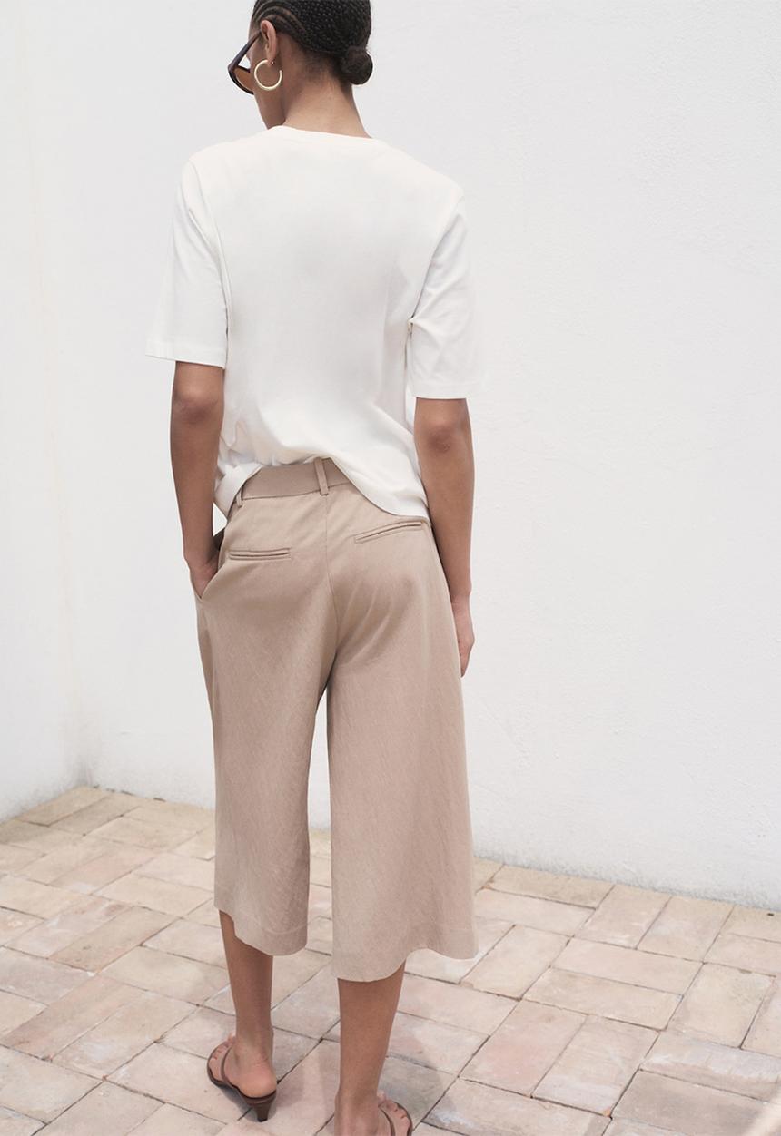 MANGO - Camiseta gala - natural