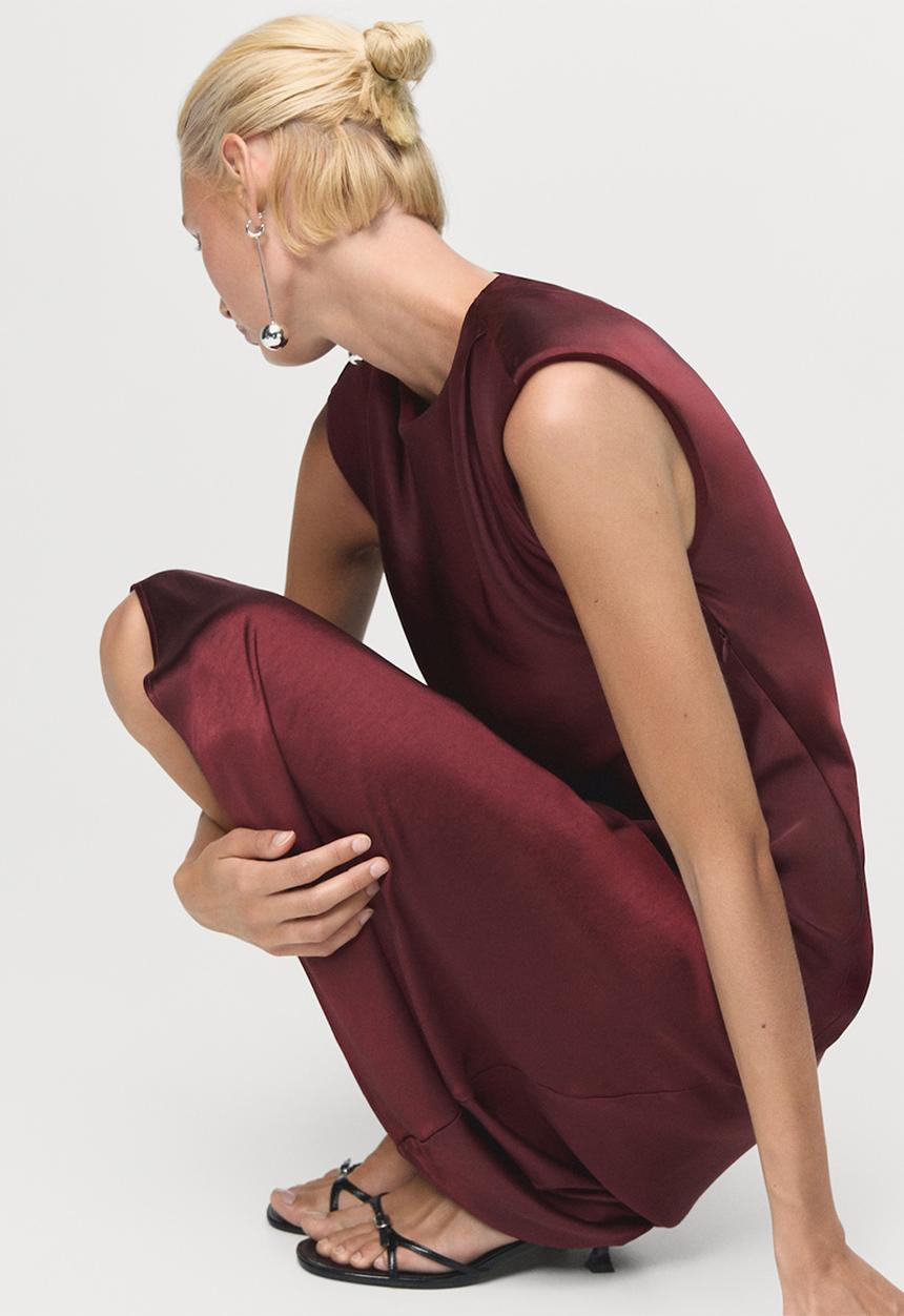 MANGO - Dress gante2  - dark red