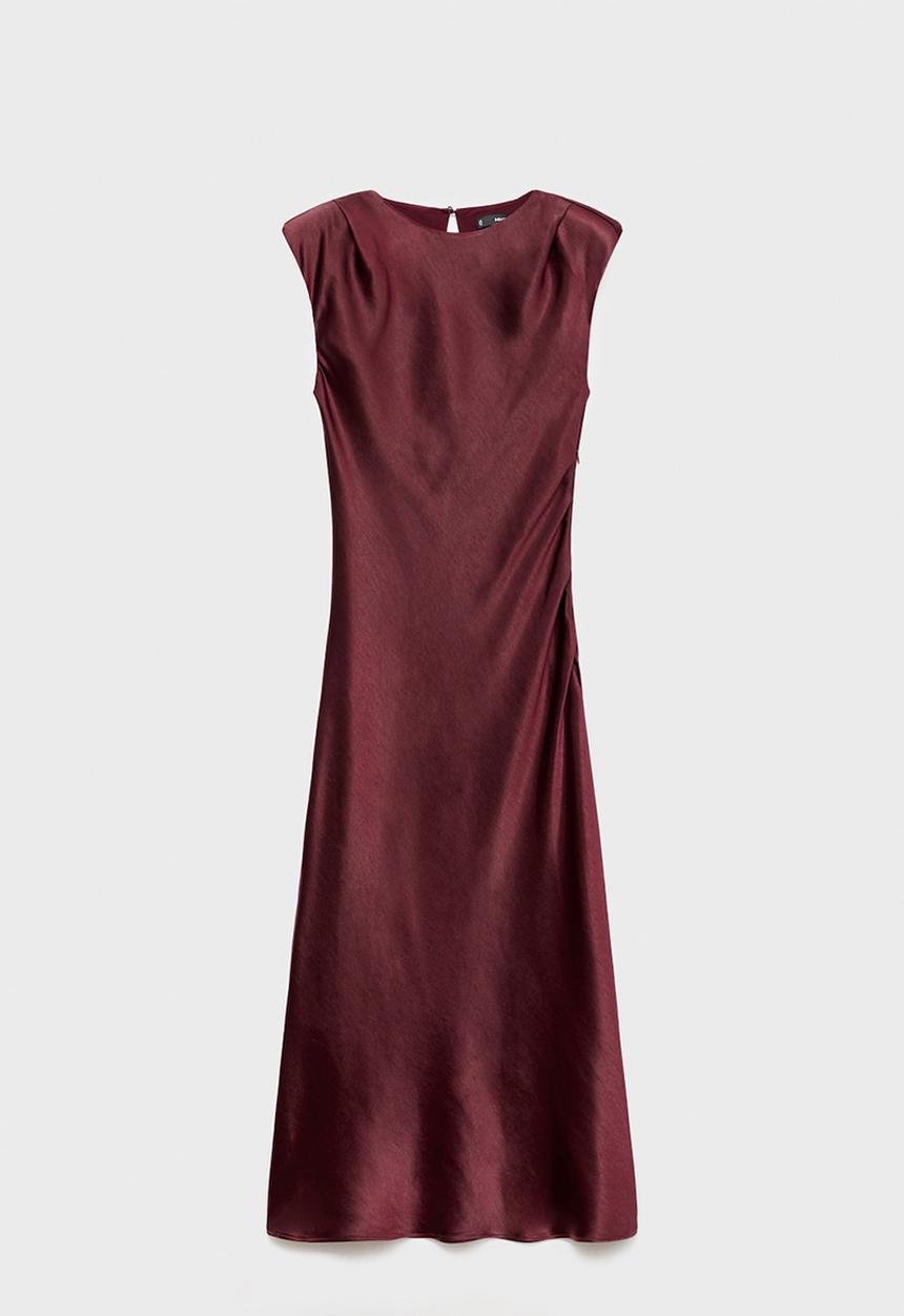 MANGO - Dress gante2  - dark red