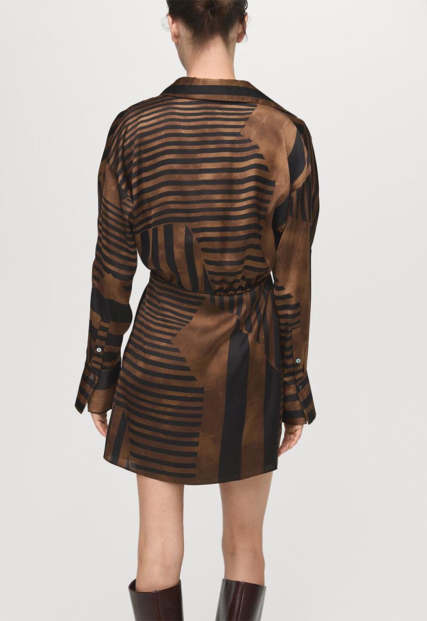 MANGO - Dress trini -  brown