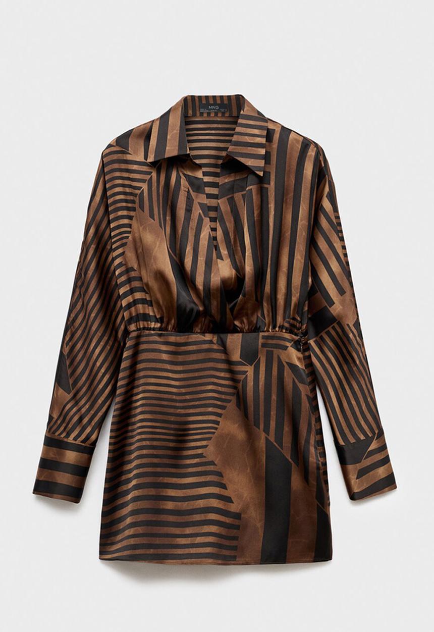 MANGO - Dress trini -  brown