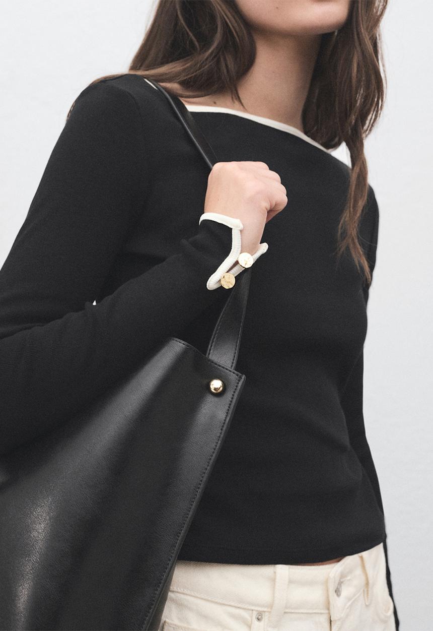 MANGO - Camiseta porta - black