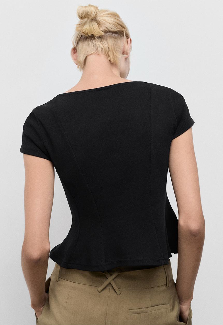 MANGO - T-shirt sandri -  black