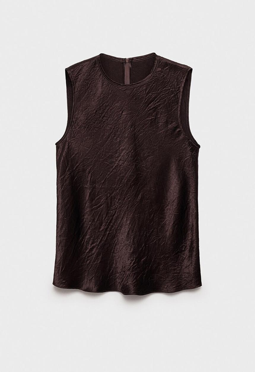 MANGO - Blusa raida - dark brown