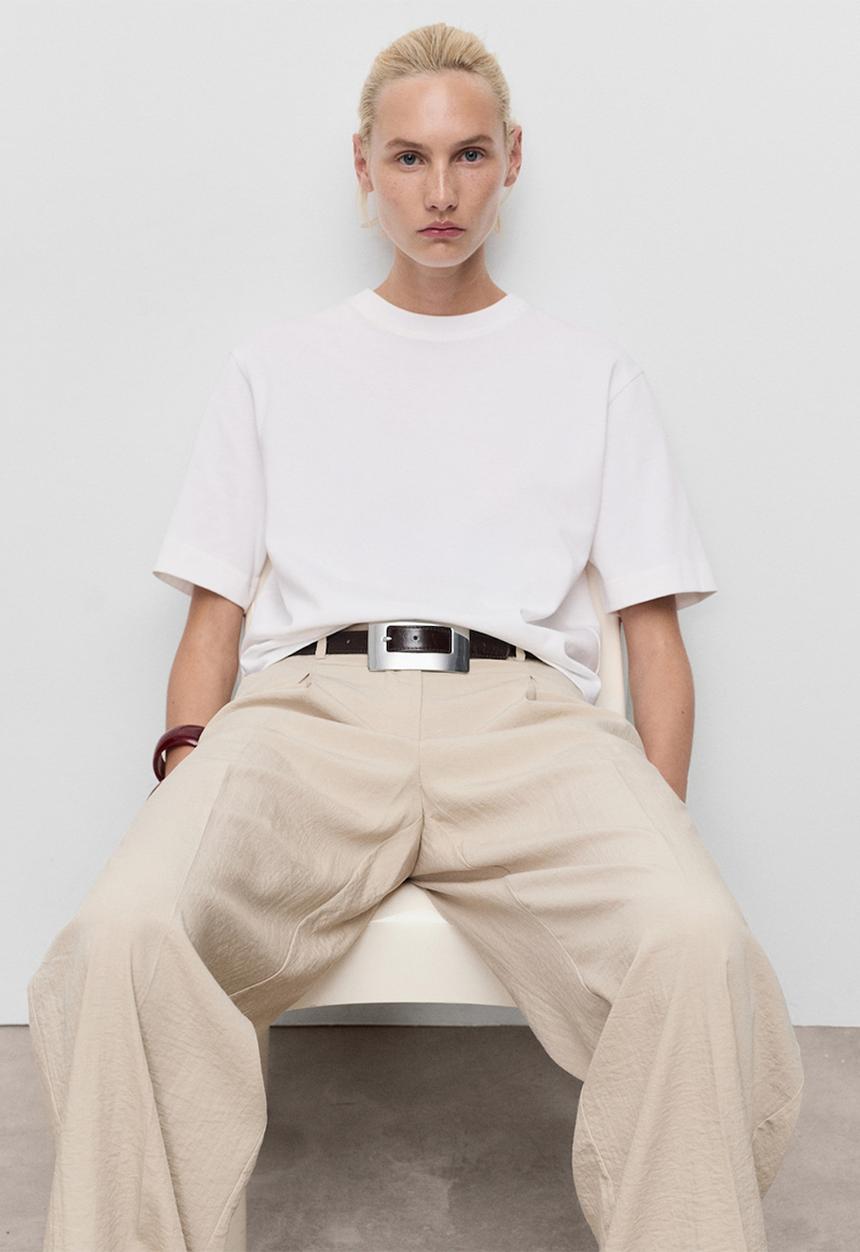 MANGO - Camiseta sita - white