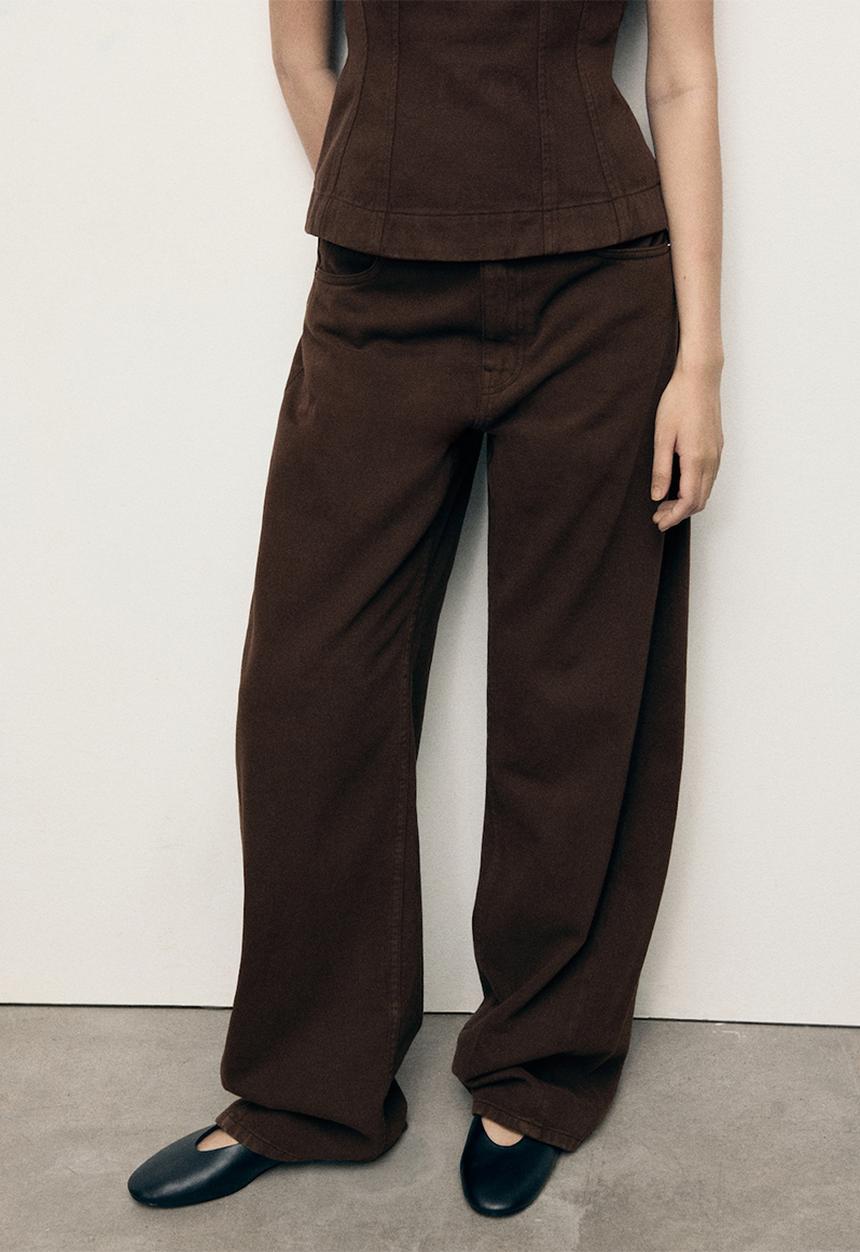 MANGO - Jeans Charlot - Dark Brown