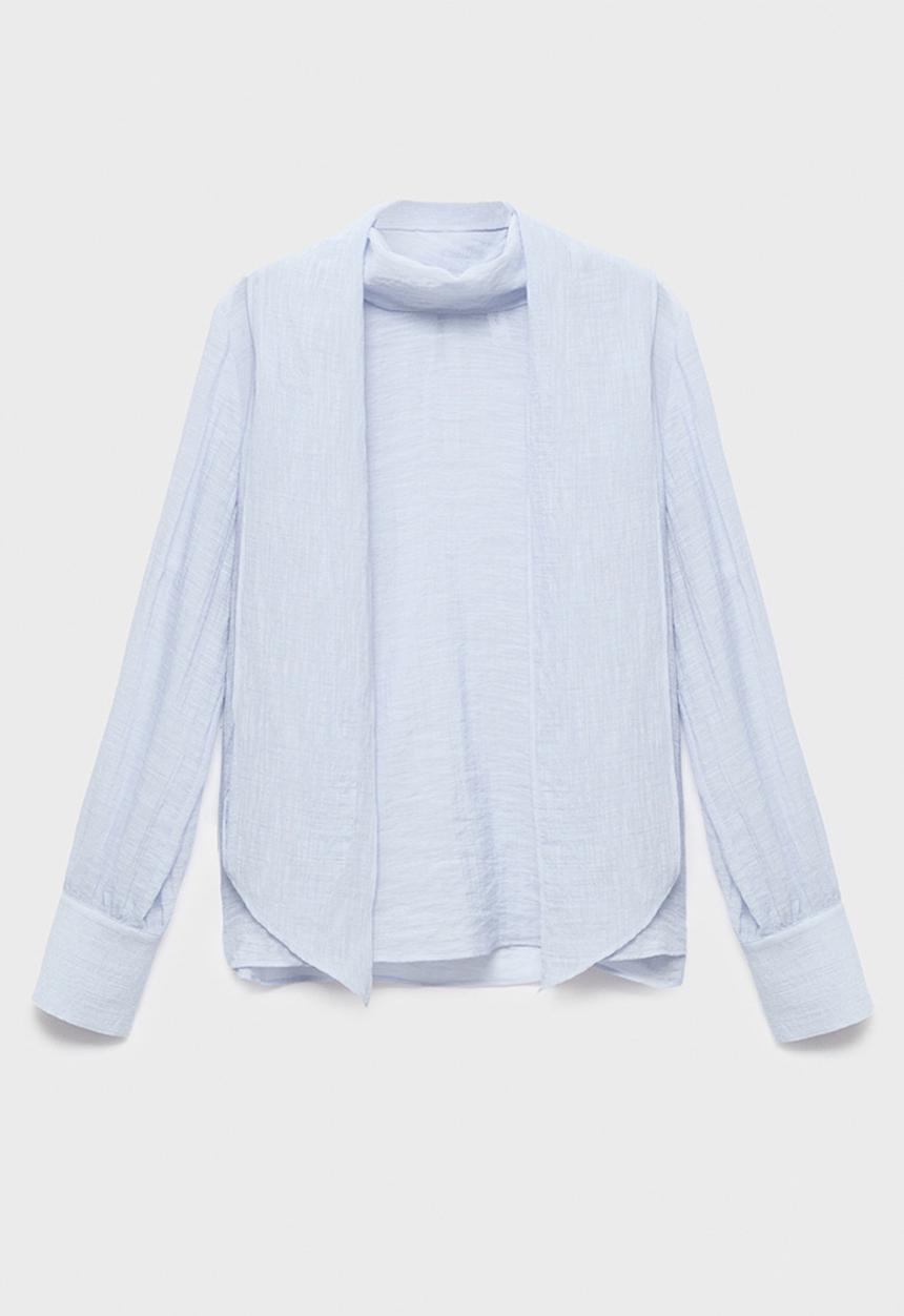MANGO - Blouse brown - mid-blue