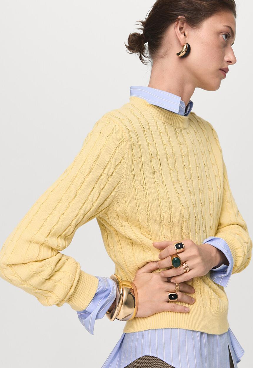 MANGO - Jersey sunny - light pastel yellow