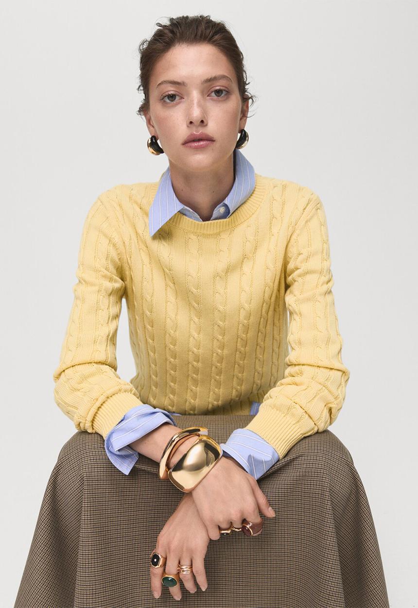 MANGO - Jersey sunny - light pastel yellow