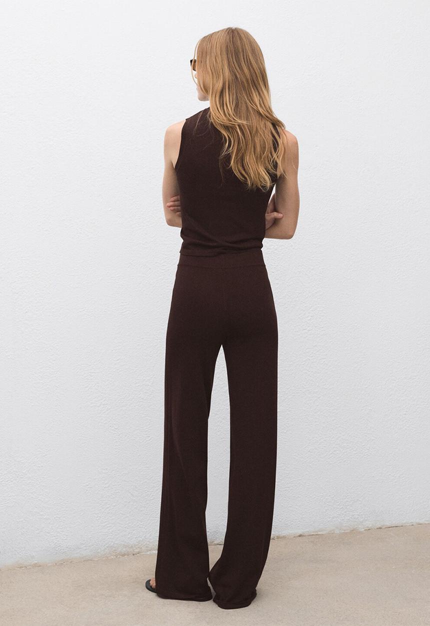 MANGO - Trousers almibi -  dark brown