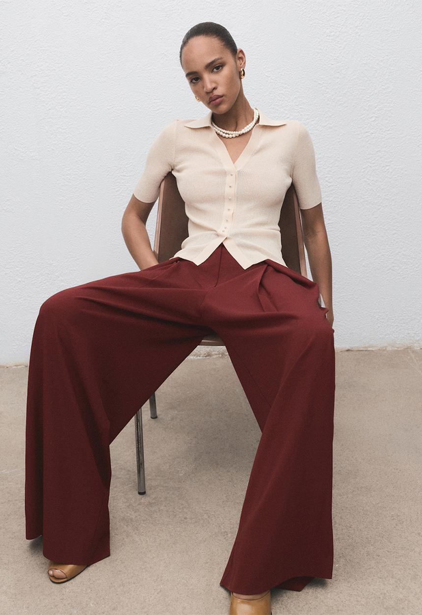 MANGO - Trousers dani -  dark orange