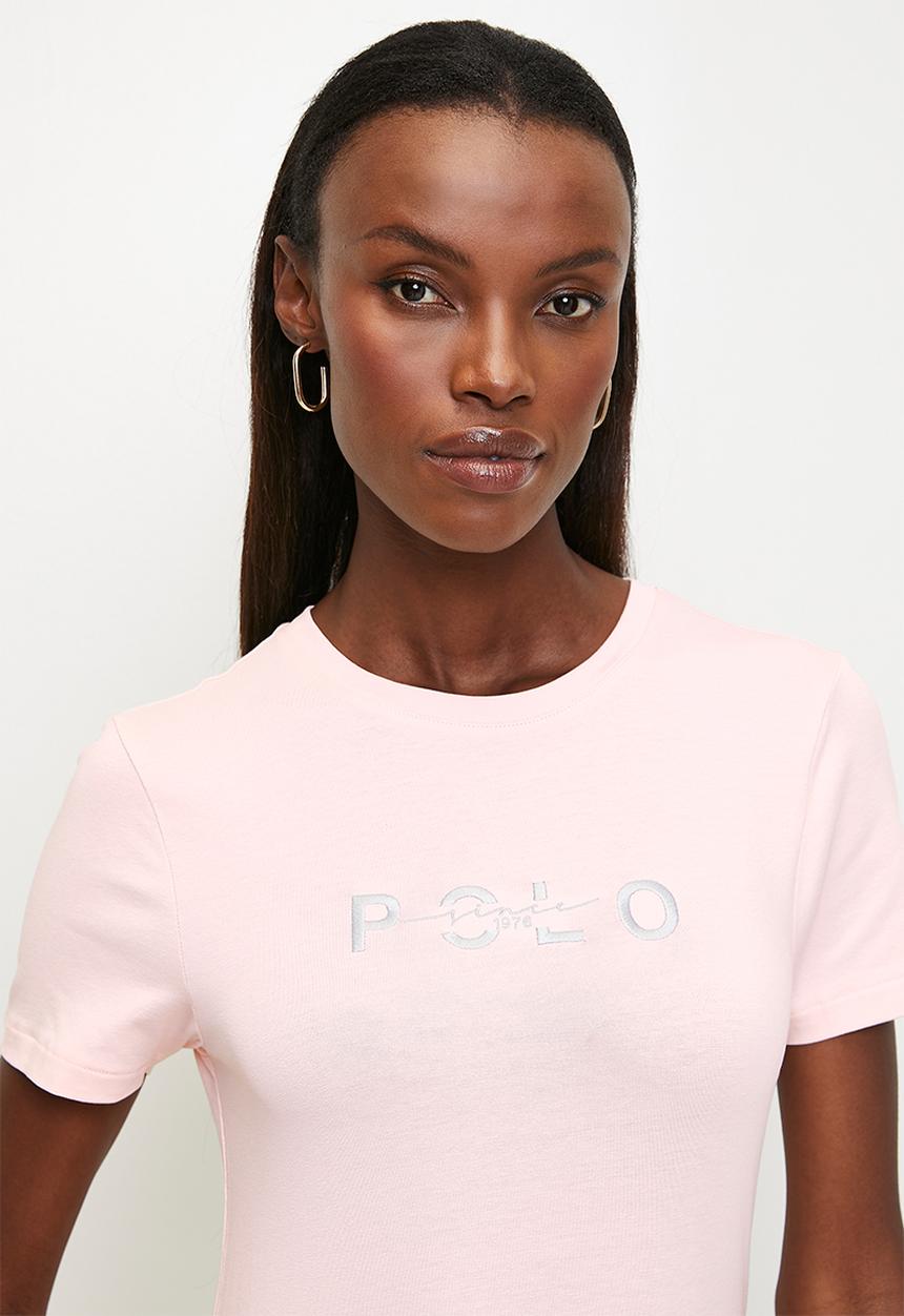 POLO - Lara short sleeve embroidered T-shirt - dusk pink