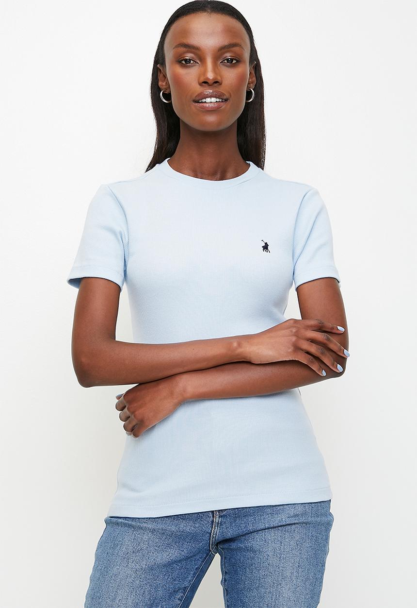 POLO - Lucy short sleeve ribbed T-shirt - sky blue