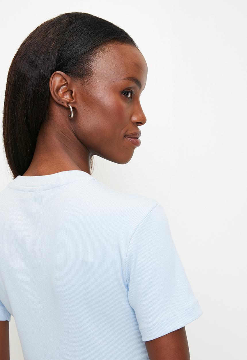 POLO - Lucy short sleeve ribbed T-shirt - sky blue