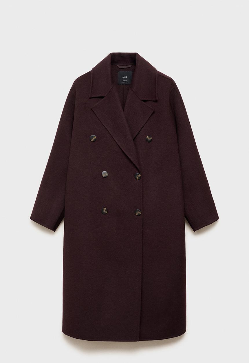 MANGO - Abrigo picarol - dark red