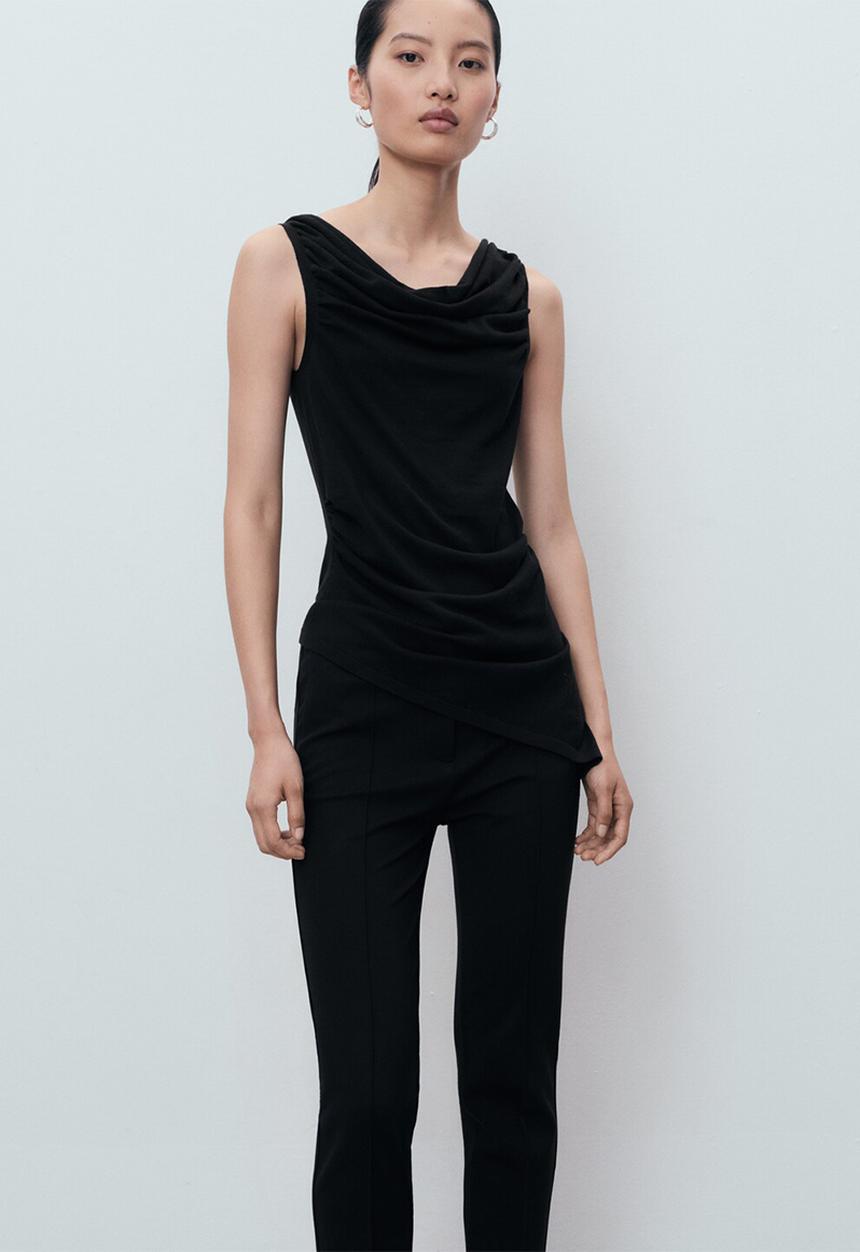MANGO - Trousers paloma  - black