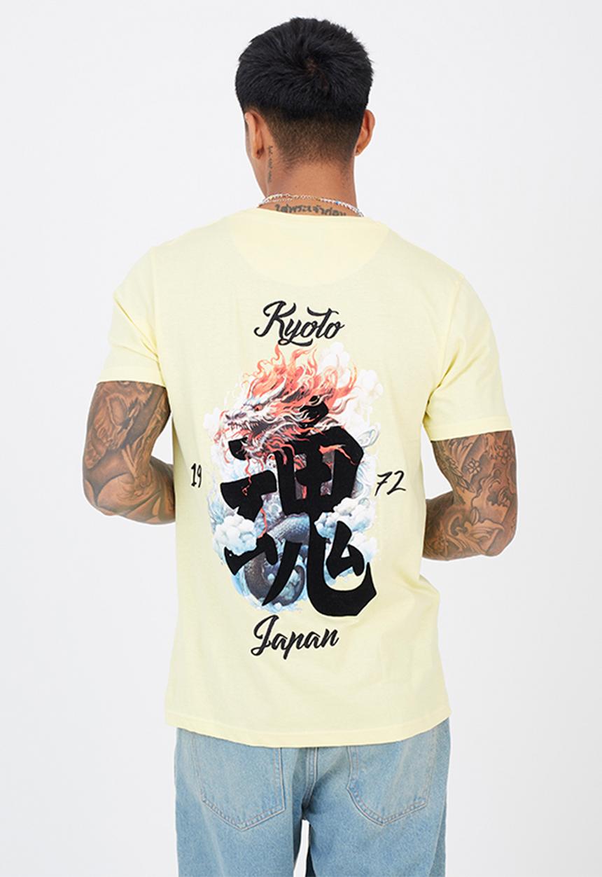 Brave Soul - Crew Neck Short Sleeve Tee  - Citric / Multi-Colour Print