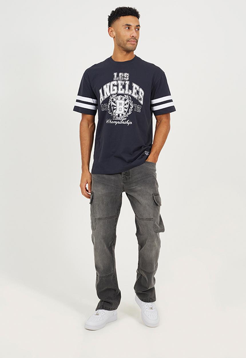 Brave Soul - Relaxed Fit Crew Neck T-Shirt  - Navy