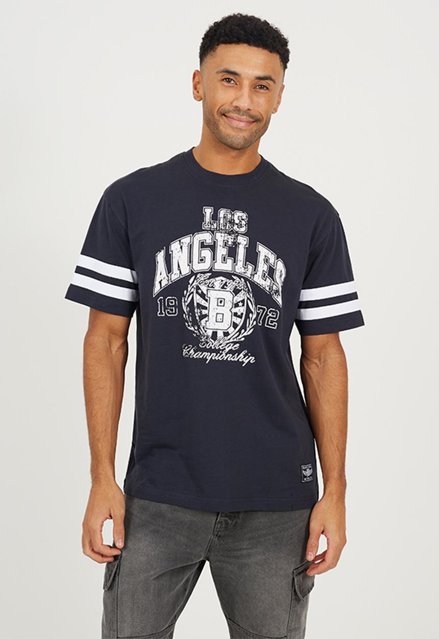 Brave Soul - Relaxed Fit Crew Neck T-Shirt  - Navy