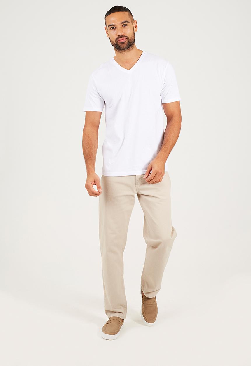 Brave Soul - V-Neck Short Sleeved T-Shirt - Optic White