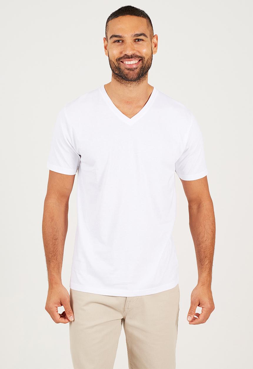 Brave Soul - V-Neck Short Sleeved T-Shirt - Optic White