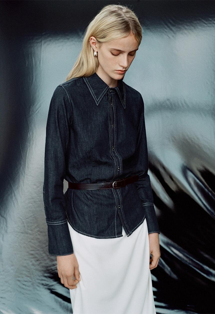 MANGO - Camisa rue - open blue