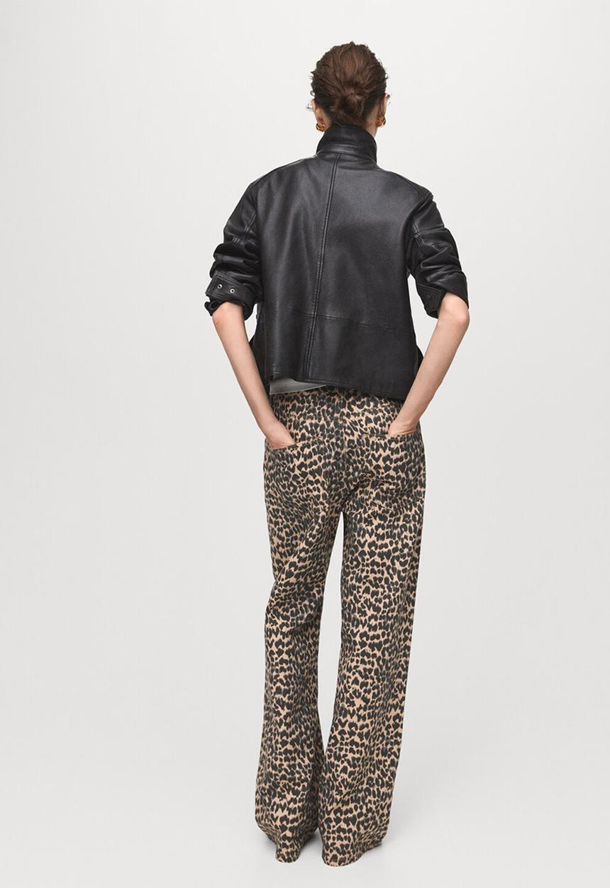 MANGO - Jeans leopard - brown