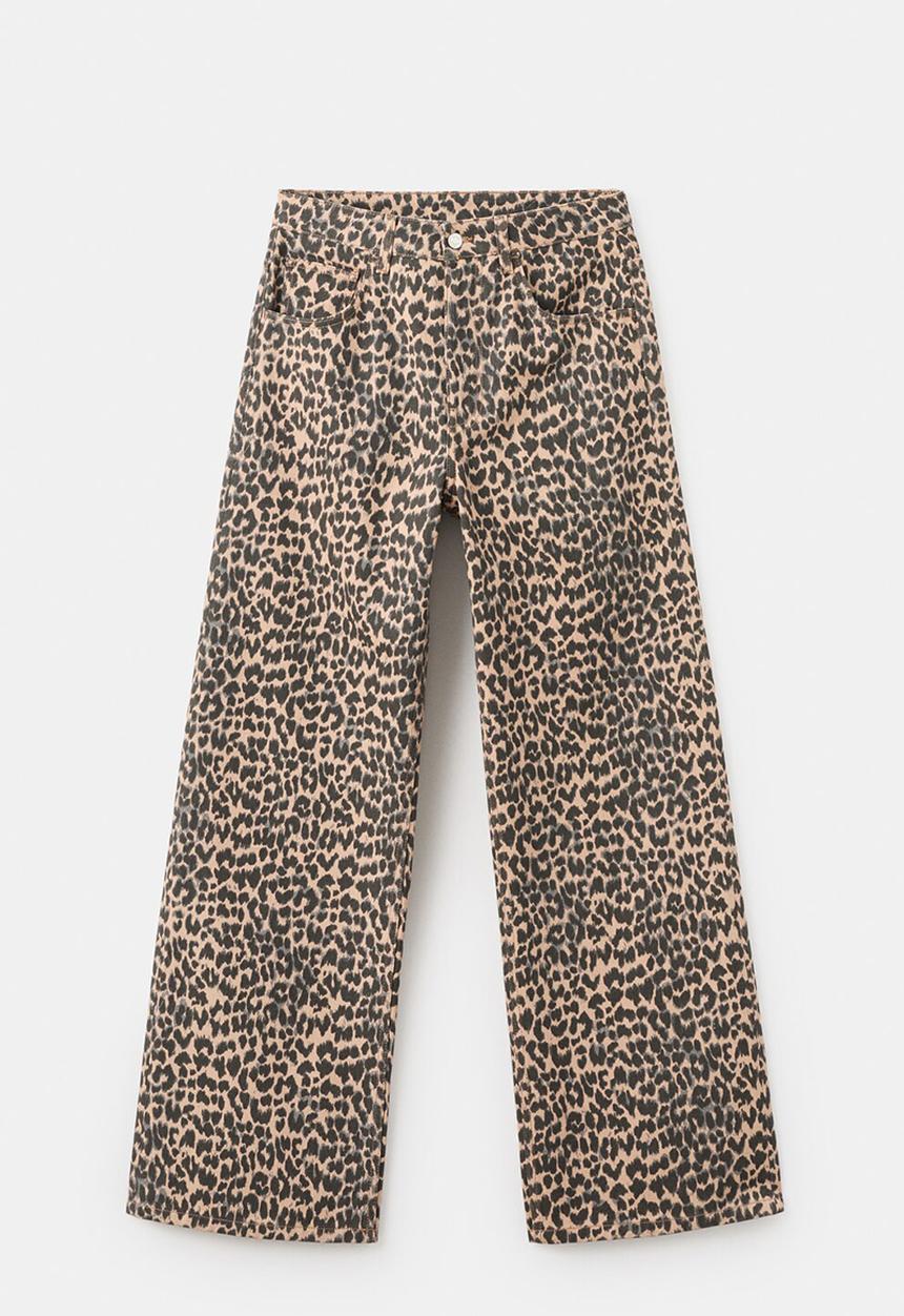 MANGO - Jeans leopard - brown