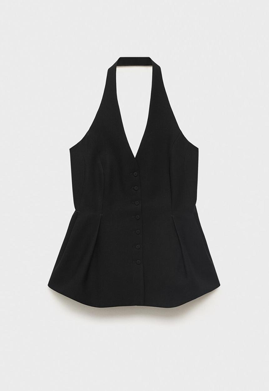 MANGO - Vest miso -  black