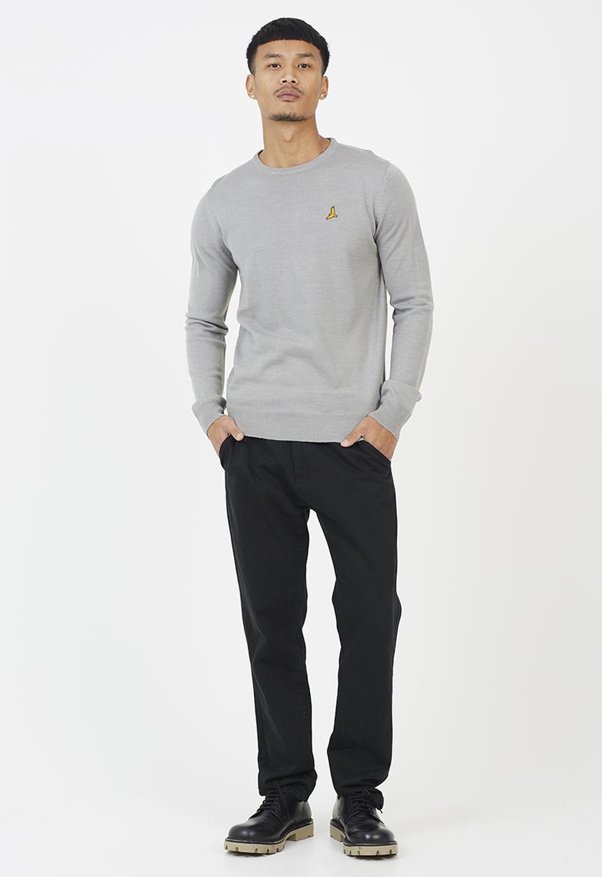 Brave Soul - Crew Neck Jumper - Silver Grey Marl