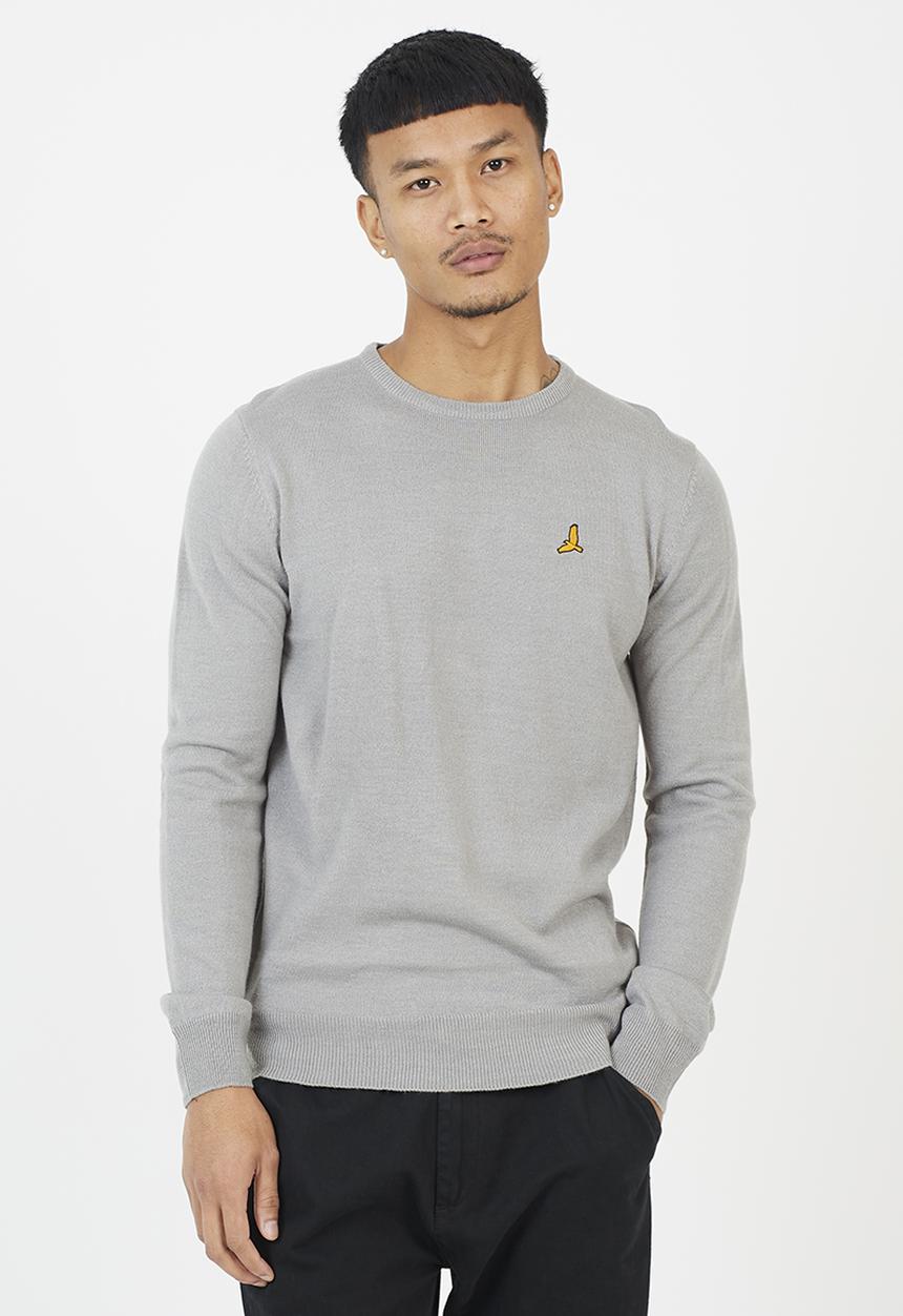 Brave Soul - Crew Neck Jumper - Silver Grey Marl