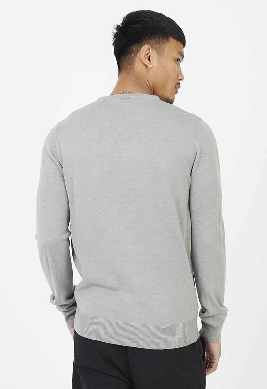Brave Soul - Crew Neck Jumper - Silver Grey Marl