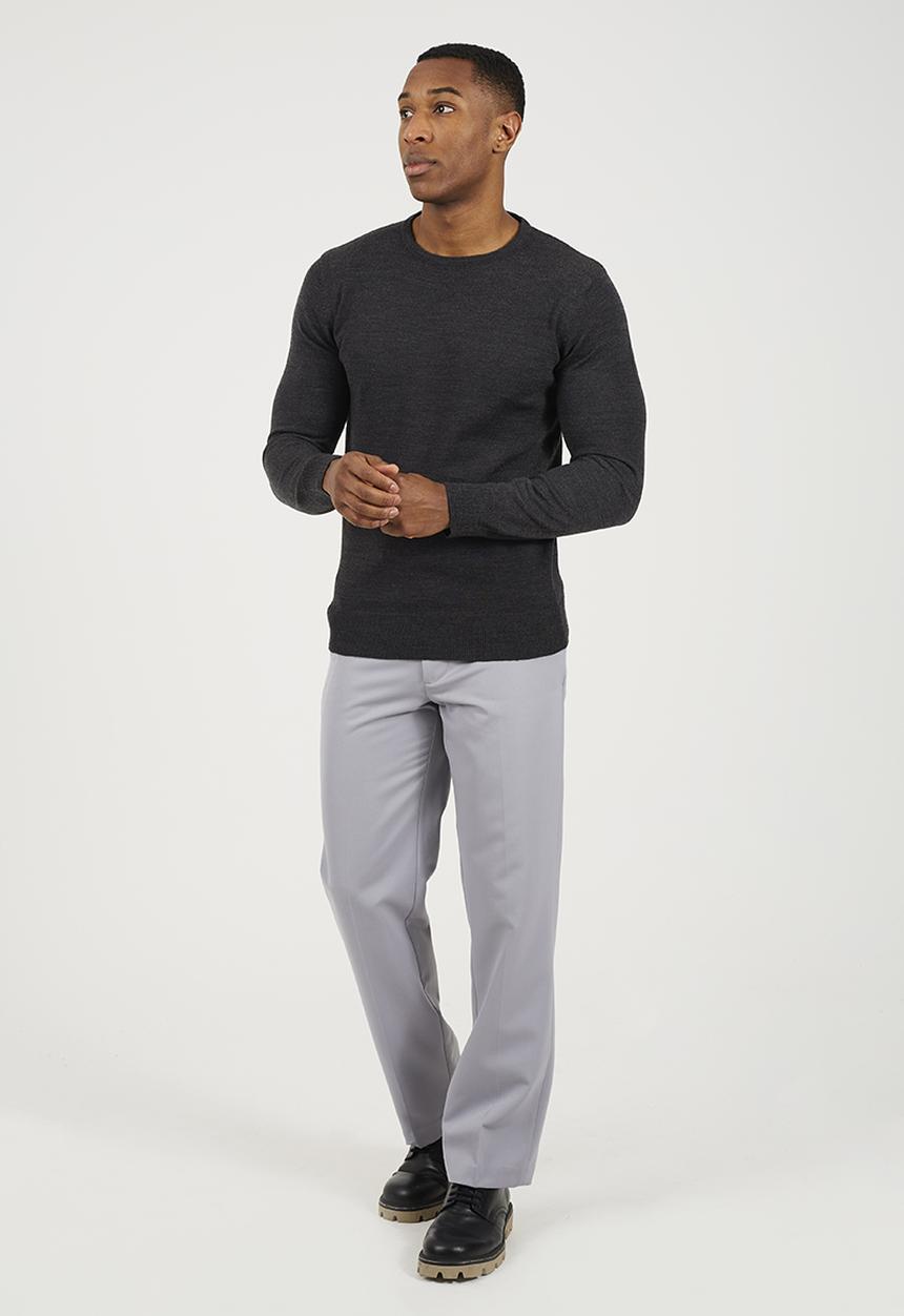 Brave Soul - Crew Neck Jumper - Dark Charcoal Marl