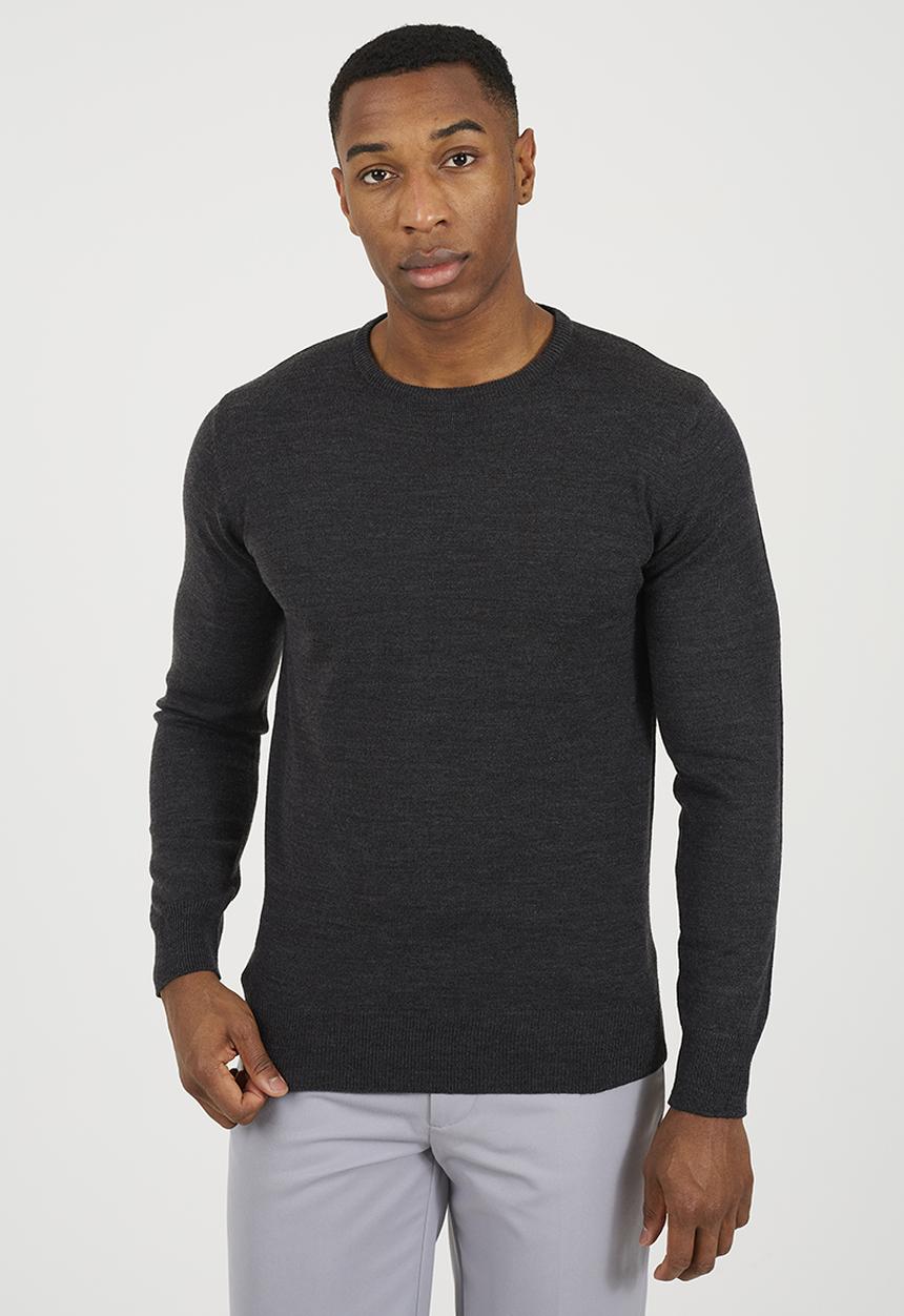Brave Soul - Crew Neck Jumper - Dark Charcoal Marl