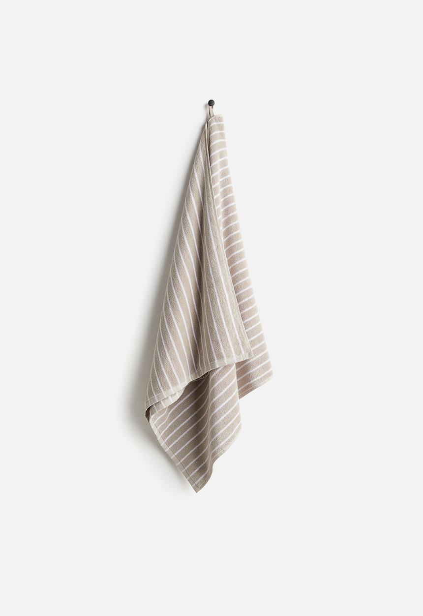 H&M - Striped bath towel - beige