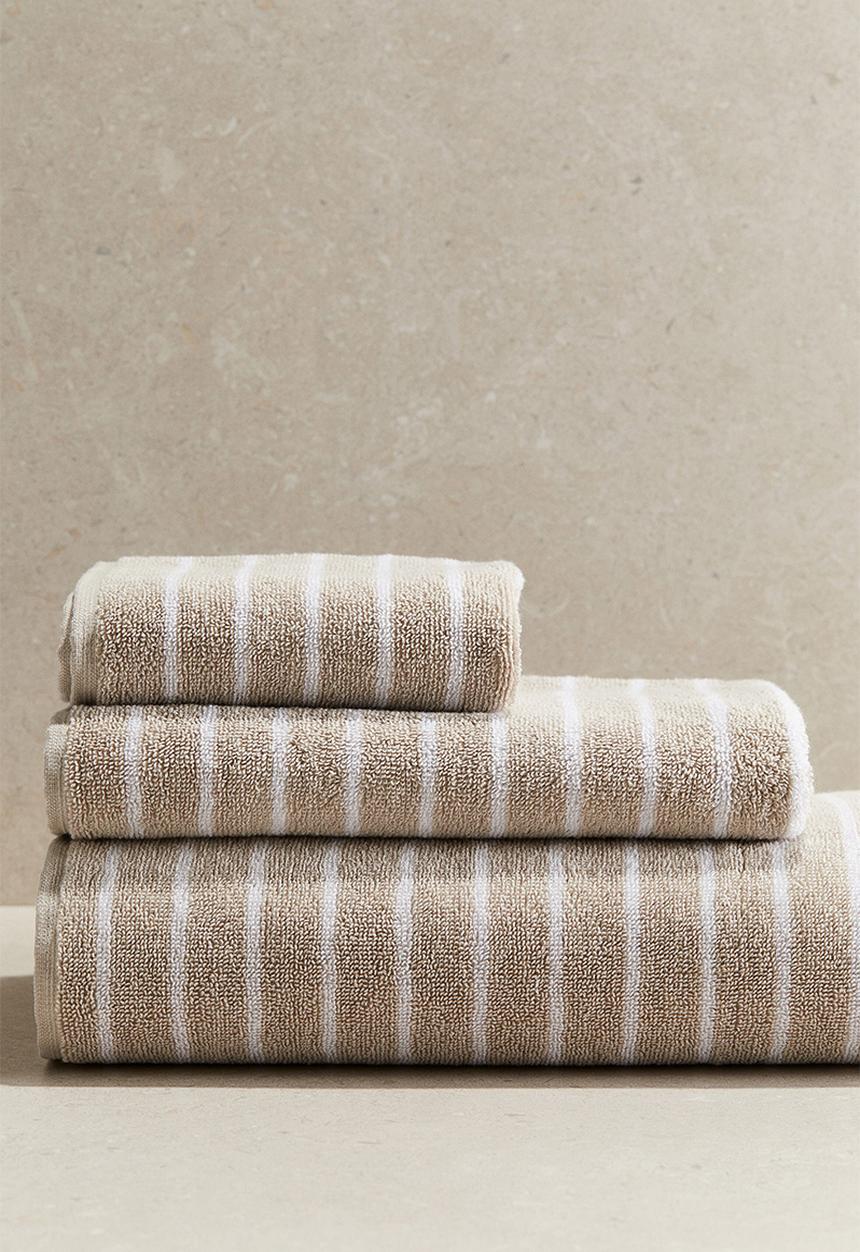 H&M - Striped bath towel - beige