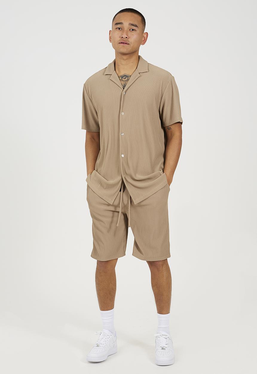 Brave Soul - Revere Collar Shirt - Dark Taupe