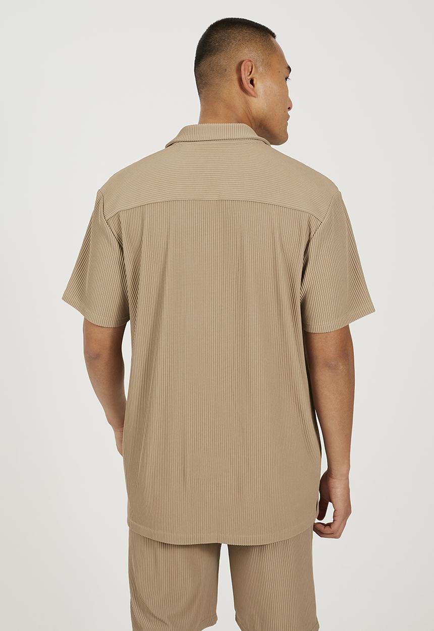 Brave Soul - Revere Collar Shirt - Dark Taupe