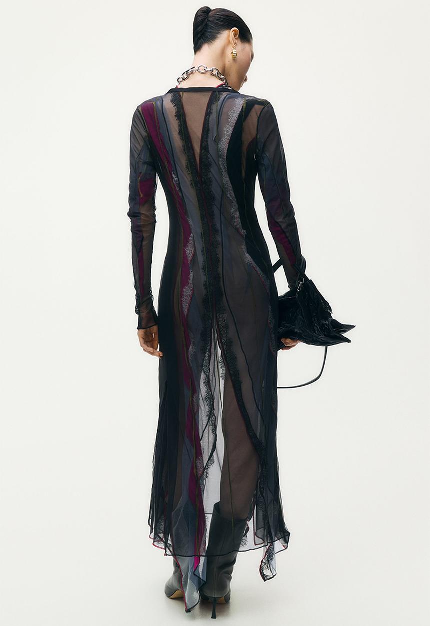 H&M - Glenn Martens H&M: Layered mesh dress - black