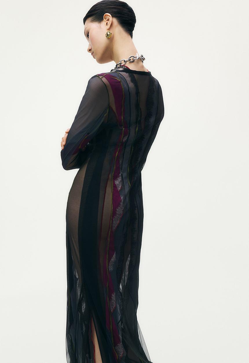 H&M - Glenn Martens H&M: Layered mesh dress - black