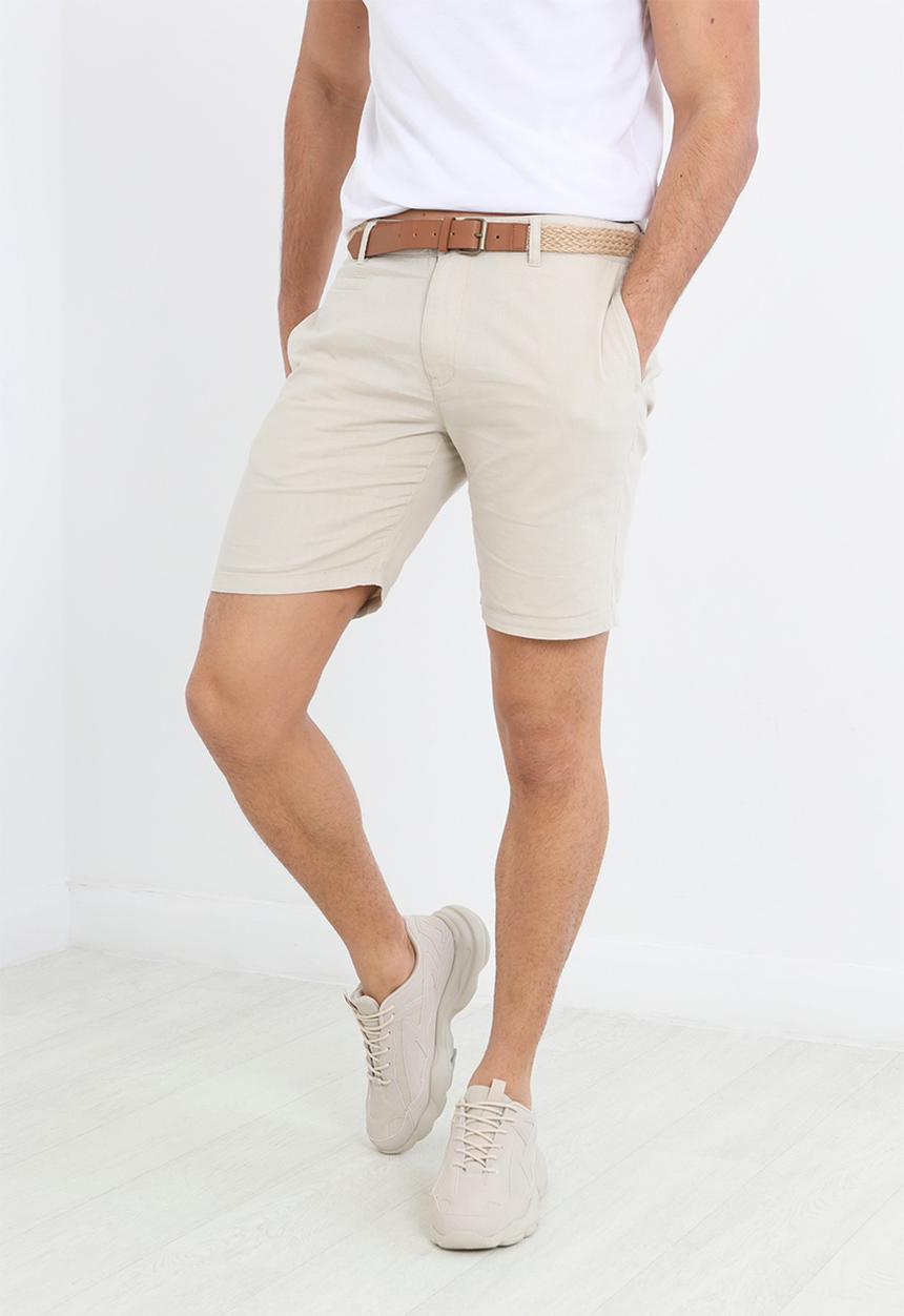 Brave Soul - Cotton Linen Short - Light Stone