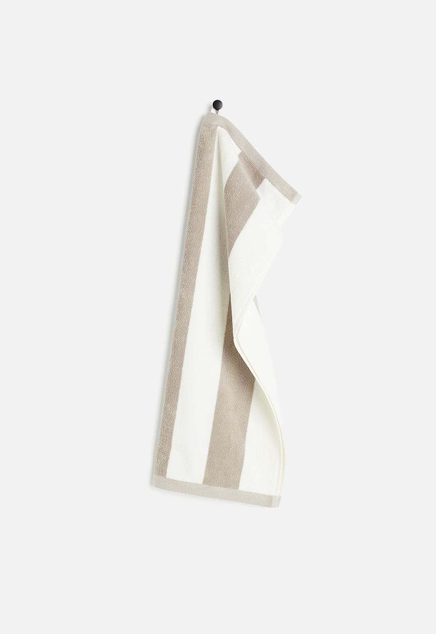 H&M - Striped hand towel - beige