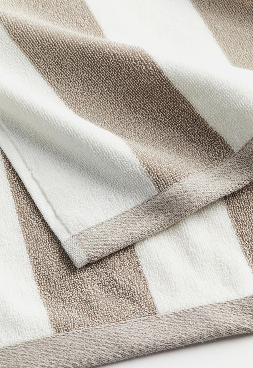 H&M - Striped hand towel - beige