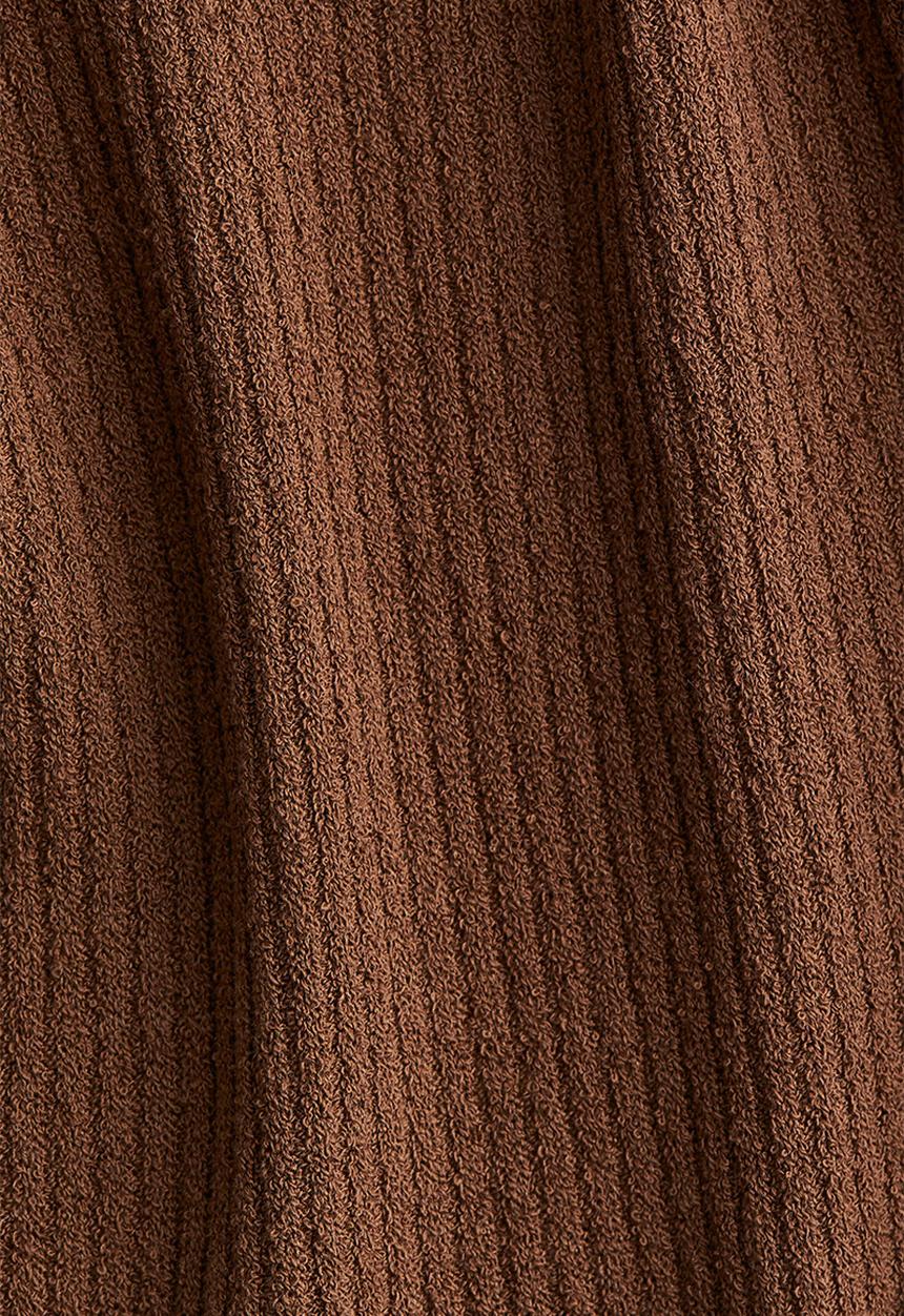 H&M - Rib-knit off-the-shoulder top - brown