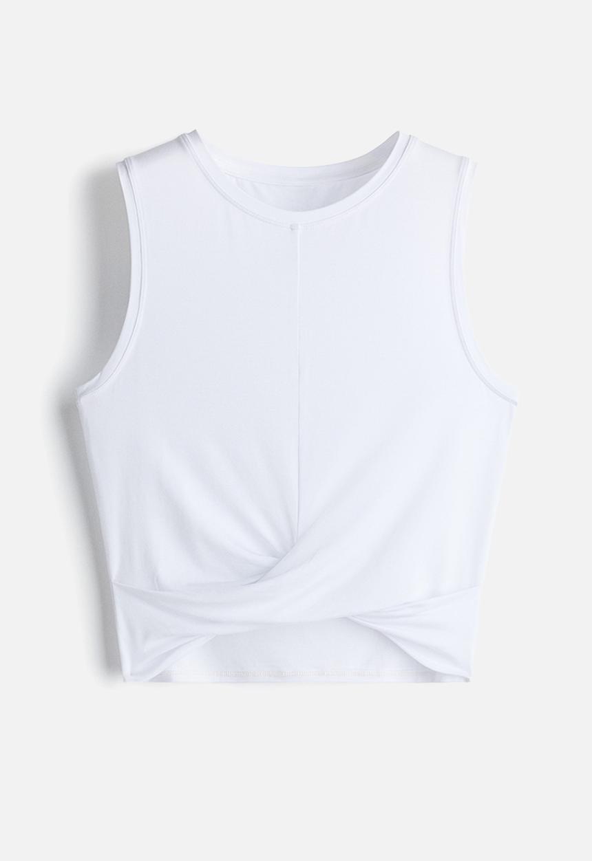 H&M - Twist-detail pilates top - white