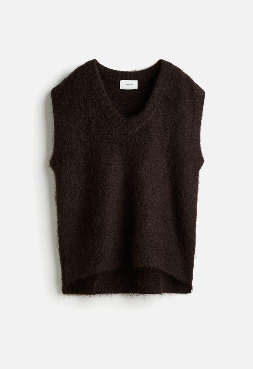 H&M - Mohair-blend sweater vest - dark brown
